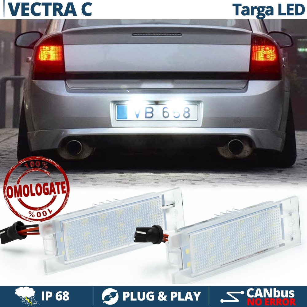 2 Luces de Matricula LED para OPEL VECTRA C (02-08) | CANBUS 18 LED 6.500K BLANCO FRIO Plug & Play 2 Luces de Matricula LED para OPEL VECTRA C (02-08) | CANBUS 18 LED 6.500K BLANCO FRIO Plug & Play