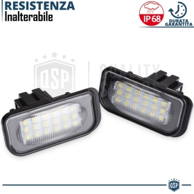 2 License Plate FULL LED for MERCEDES C Class W203 (00-07 | CANBUS 18 LEDS 6.500K White ICE Plug & Play