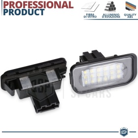 2 License Plate FULL LED for MERCEDES C Class W203 (00-07 | CANBUS 18 LEDS 6.500K White ICE Plug & Play