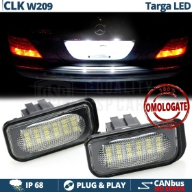 2 Luces de Matricula LED para MERCEDES CLK W209 (02-10) | CANBUS 18 LED 6.500K BLANCO FRIO Plug & Play