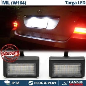 2 Luces de Matricula LED para MERCEDES ML W164 (04-12) | CANBUS 18 LED 6.500K BLANCO FRIO Plug & Play