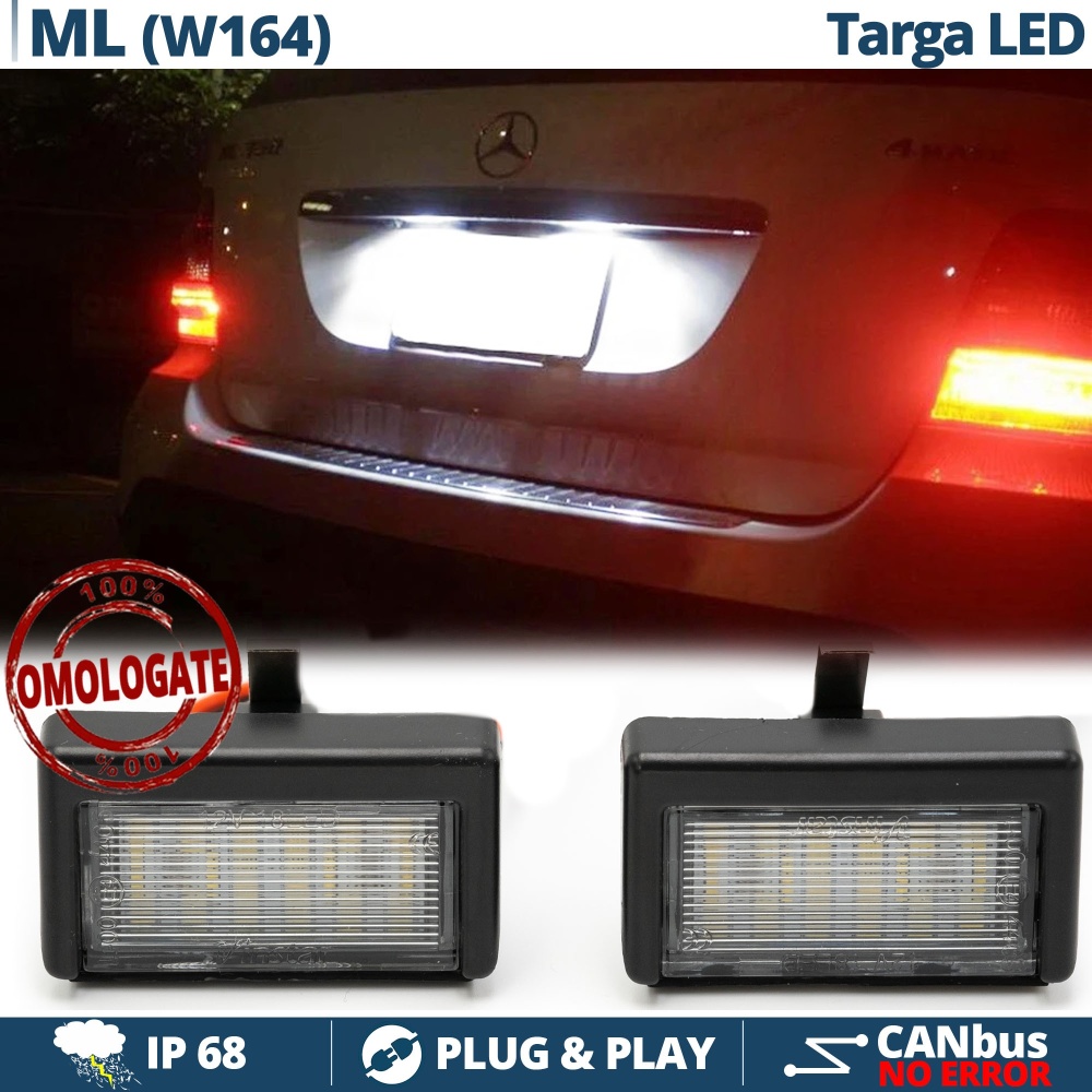 2 Luces de Matricula LED para MERCEDES ML W164 (04-12) | CANBUS 18 LED 6.500K BLANCO FRIO Plug & Play 2 Luces de Matricula LED para MERCEDES ML W164 (04-12) | CANBUS 18 LED 6.500K BLANCO FRIO Plug & Play