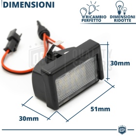 2 Luces de Matricula LED para MERCEDES ML W164 (04-12) | CANBUS 18 LED 6.500K BLANCO FRIO Plug & Play