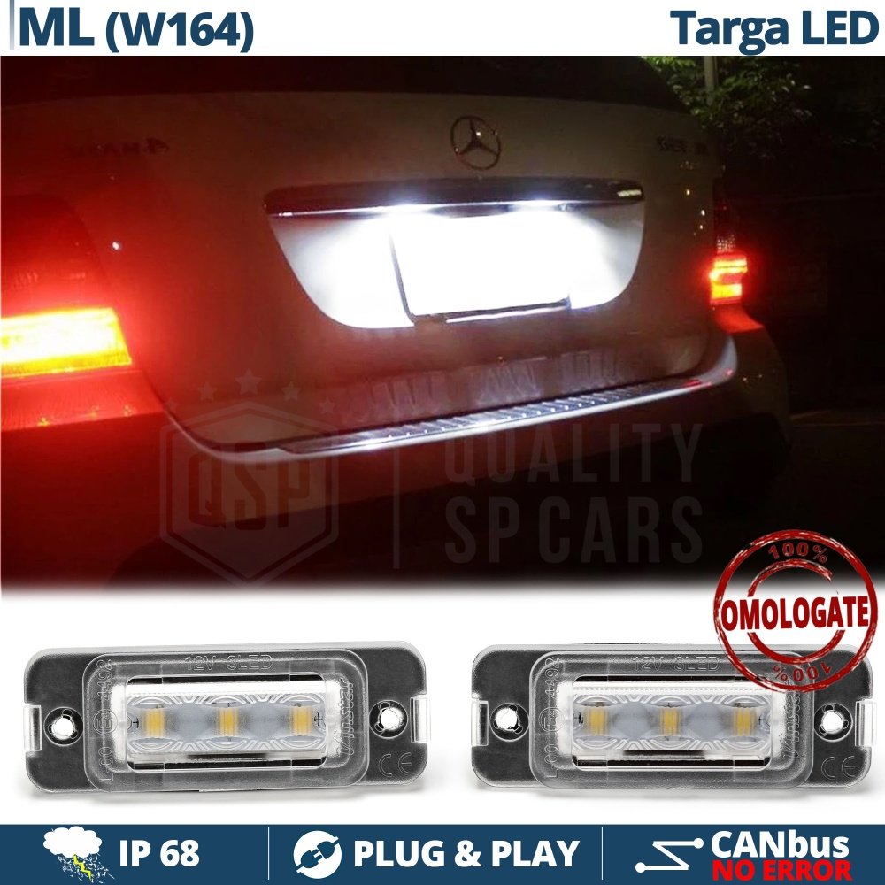 2 Luces de Matricula LED para MERCEDES ML W164 (04-12) | CANBUS 18 LED 6.500K BLANCO FRIO Plug & Play 2 Luces de Matricula LED para MERCEDES ML W164 (04-12) | CANBUS 18 LED 6.500K BLANCO FRIO Plug & Play