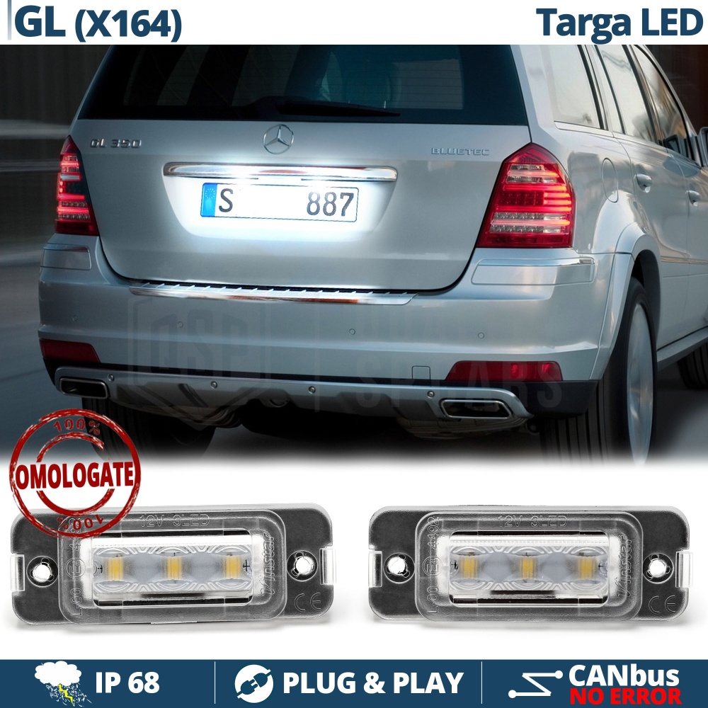 2 Luces de Matricula LED para MERCEDES CLASE GL X164 (06-12) | CANBUS 18 LED 6.500K BLANCO FRIO Plug & Play 2 Luces de Matricula LED para MERCEDES CLASE GL X164 (06-12) | CANBUS 18 LED 6.500K BLANCO FRIO Plug & Play