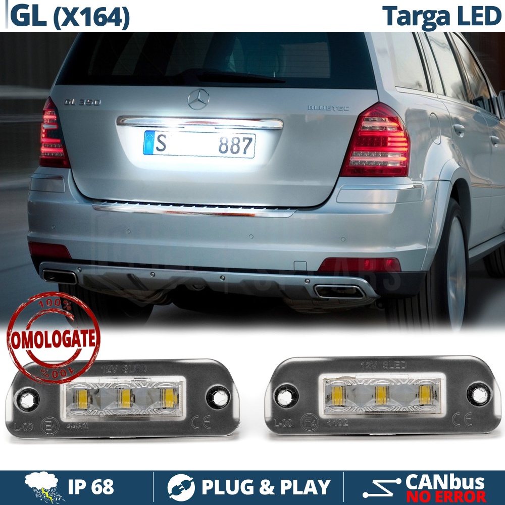 2 Luces de Matricula LED para MERCEDES Clase GL X164 (06-12) | CANBUS 6.500K BLANCO FRIO Plug & Play