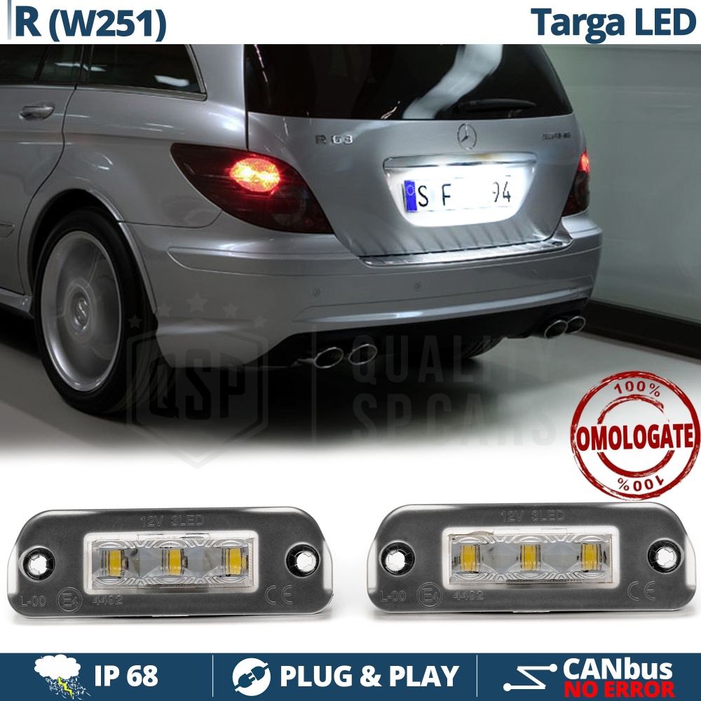 2 Luces de Matricula LED para MERCEDES Clase R W251 (05-13) | CANBUS 6.500K BLANCO FRIO Plug & Play 2 Luces de Matricula LED para MERCEDES Clase R W251 (05-13) | CANBUS 6.500K BLANCO FRIO Plug & Play