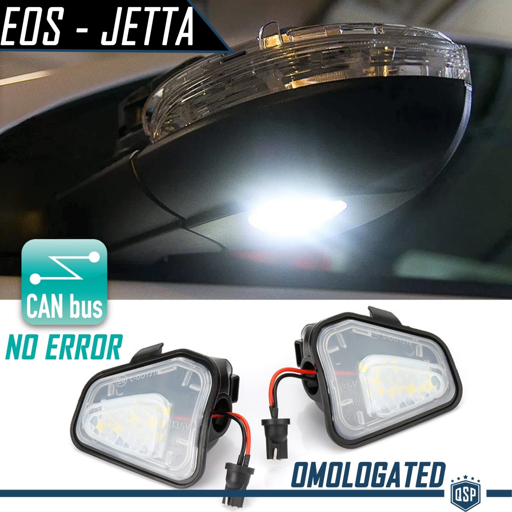 2 Luces Charco Debajo Espejos LED para VW Eos, Jetta (10-18) | CANBUS 6500K Blanco Frío, Plug & Play 2 Luces Charco Debajo Espejos LED para VW Eos, Jetta (10-18) | CANBUS 6500K Blanco Frío, Plug & Play