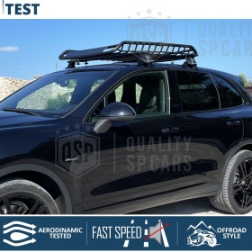 Portaequipajes de Techo para Coches Off-road en ACERO Negro, Cesta de Equipajes de Viaje