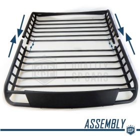 Portaequipajes de Techo para Coches Off-road en ACERO Negro, Cesta de Equipajes de Viaje