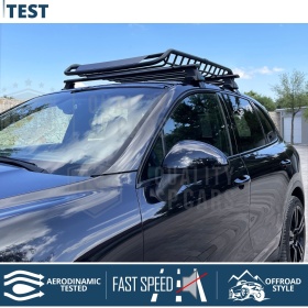 Portaequipajes de Techo para Coches Off-road en ACERO Negro, Cesta de Equipajes de Viaje