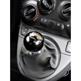Pomo Palanca de Cambio NEGRO para FIAT 500 Nueva y Antigua Universal en Acero Inoxidable Anotizado
