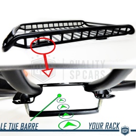 PORTAPACCHI Tetto Auto Off Road PER AUDI A1 A2 A3 TT | Box Portabagagli da Viaggio in ACCIAIO Nero