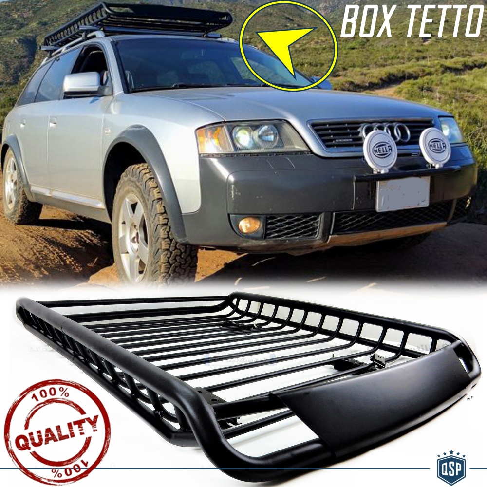 Portaequipajes de Techo para AUDI A4 A5 A6 | Cesta de Equipajes de Viaje Off-road en ACERO Negro Portaequipajes de Techo para AUDI A4 A5 A6 | Cesta de Equipajes de Viaje Off-road en ACERO Negro