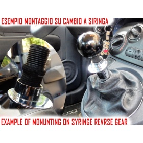 Pomo Palanca de Cambio NEGRO para FIAT 500 Nueva y Antigua Universal en Acero Inoxidable Anotizado