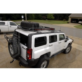 Portaequipajes de Techo PARA HUMMER H3 H1 H2 | Cesta de Equipajes de Viaje Off-road en ACERO Negro