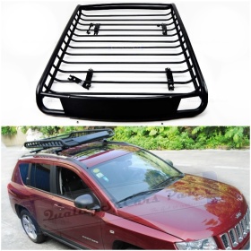 Portaequipajes de Techo PARA JEEP COMPASS | Cesta de Equipajes de Viaje Off-road en ACERO Negro