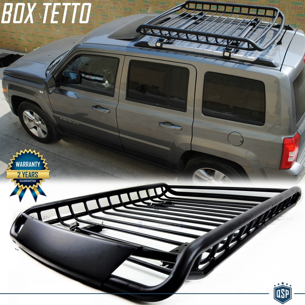 Portaequipajes de Techo PARA JEEP PATRIOT | Cesta de Equipajes de Viaje Off-road en ACERO Negro