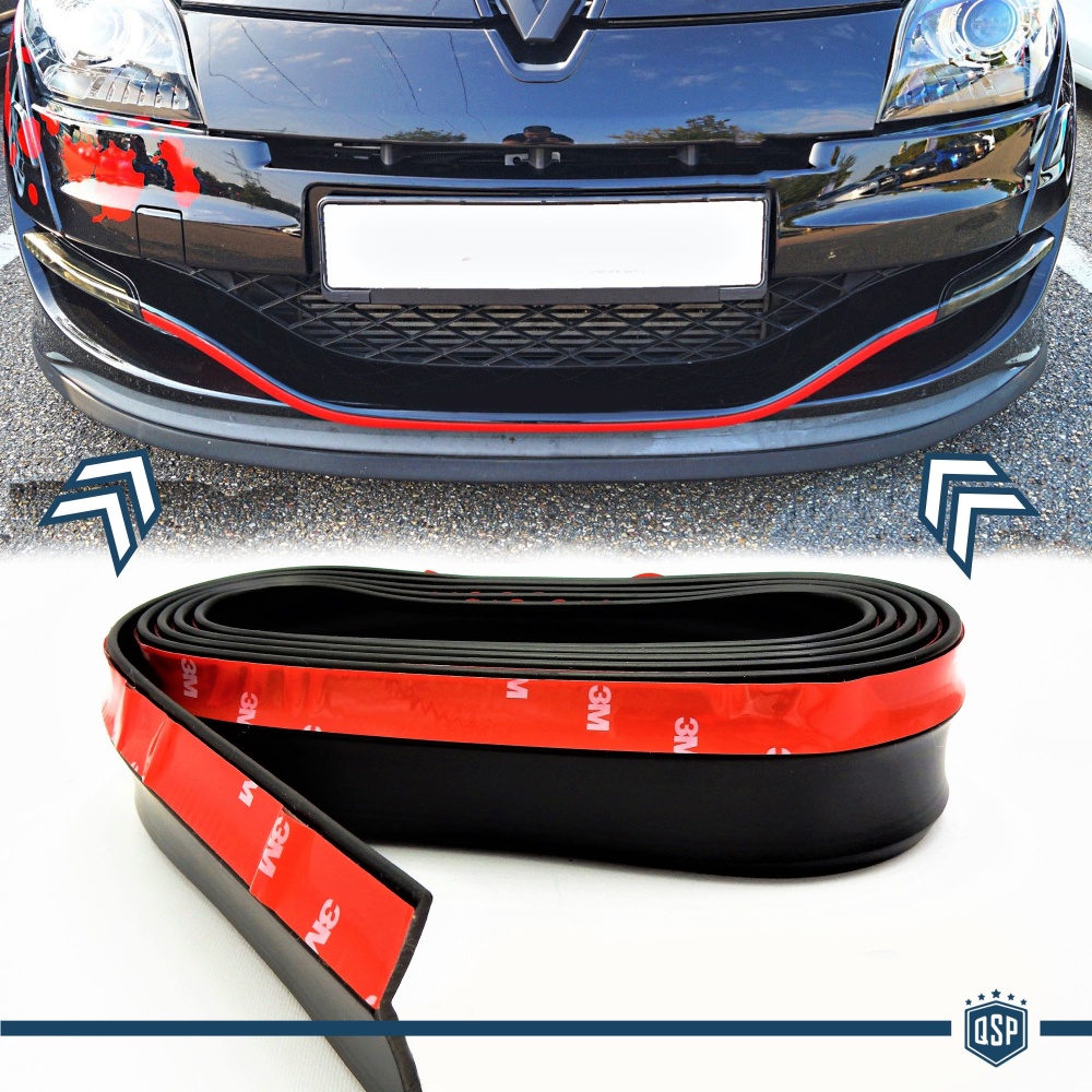 SPOILER Alerón Adhesivo PARA RENAULT CLIO-TWINGO, LABIO parachoques LIP o Faldones Laterales en EPDM NEGRO flexible SPOILER Alerón Adhesivo PARA RENAULT CLIO-TWINGO, LABIO parachoques LIP o Faldones Laterales en EPDM NEGRO flexible