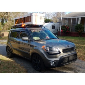 Portaequipajes de Techo PARA Coches KIA | Cesta de Equipajes de Viaje Off-road en ACERO Negro