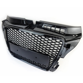 Parrilla REJILLA Delantera para AUDI A3 RS3 8P (08-12) | Nido de Abeja, Negro Brillante