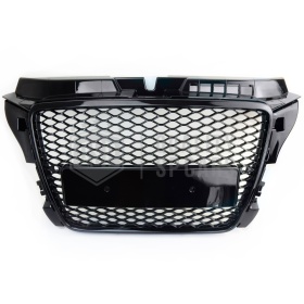 Parrilla REJILLA Delantera para AUDI A3 RS3 8P (08-12) | Nido de Abeja, Negro Brillante