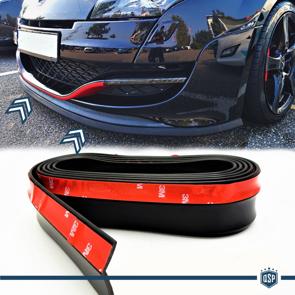 SPOILER Alerón Adhesivo PARA Renault, LABIO parachoques LIP o Faldones Laterales en EPDM NEGRO flexible SPOILER Alerón Adhesivo PARA Renault, LABIO parachoques LIP o Faldones Laterales en EPDM NEGRO flexible