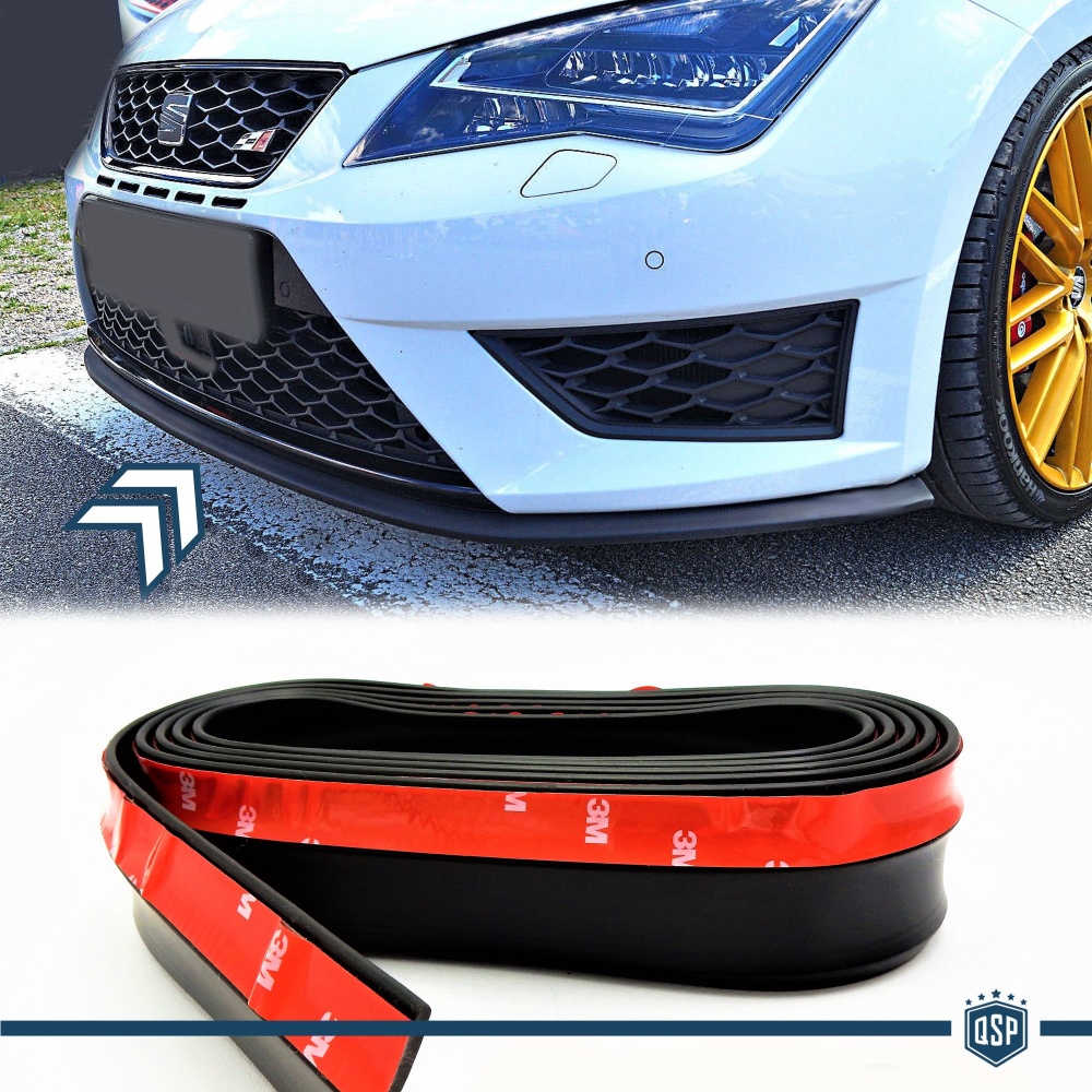 SPOILER Alerón Adhesivo PARA Seat, LABIO parachoques LIP o Faldones Laterales en EPDM NEGRO flexible SPOILER Alerón Adhesivo PARA Seat, LABIO parachoques LIP o Faldones Laterales en EPDM NEGRO flexible