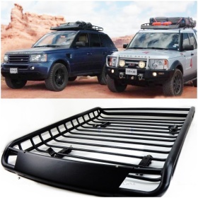 Portaequipajes de Techo PARA Coches LAND ROVER | Cesta de Equipajes de Viaje Off-road en ACERO Negro