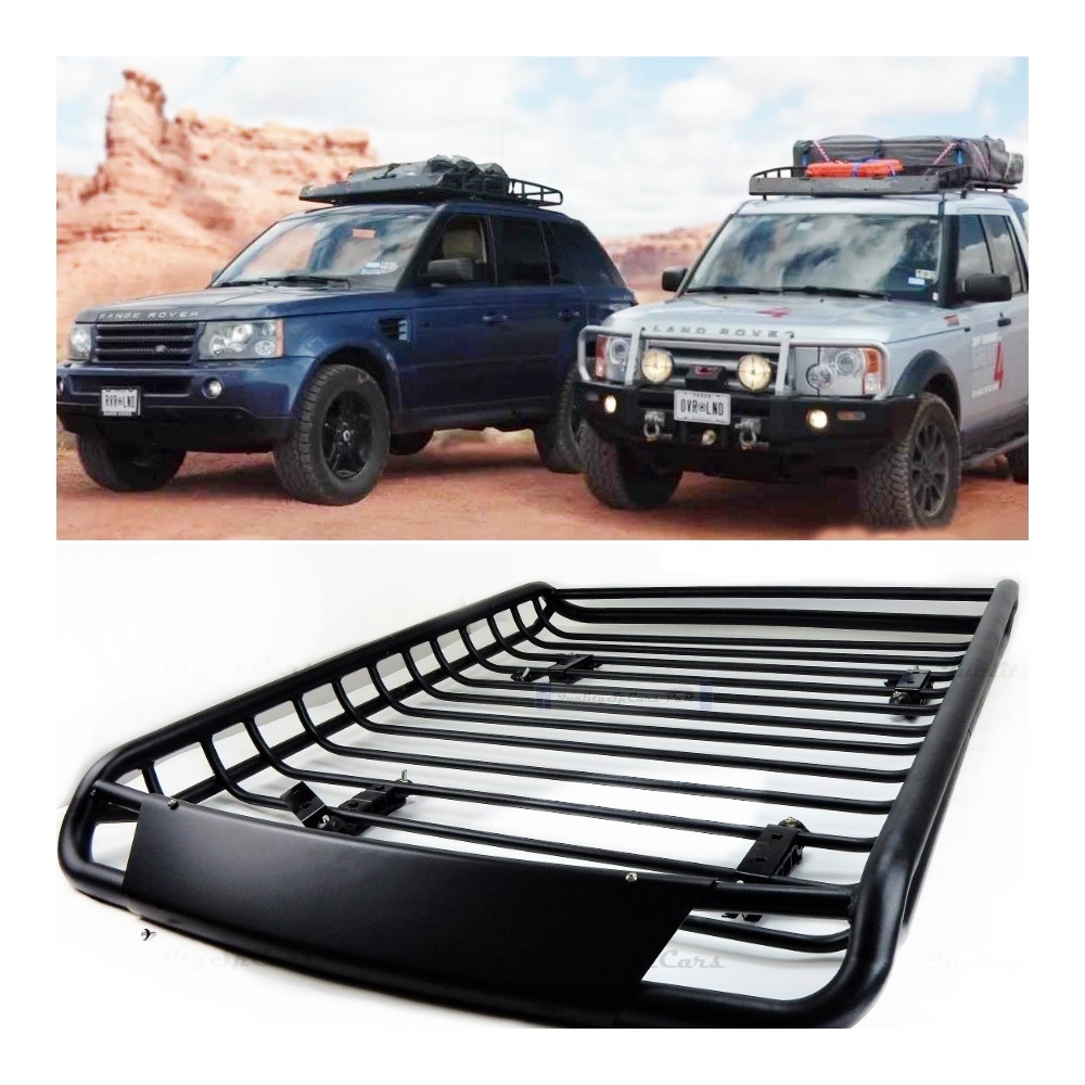 Portaequipajes de Techo PARA Coches LAND ROVER | Cesta de Equipajes de Viaje Off-road en ACERO Negro Portaequipajes de Techo PARA Coches LAND ROVER | Cesta de Equipajes de Viaje Off-road en ACERO Negro