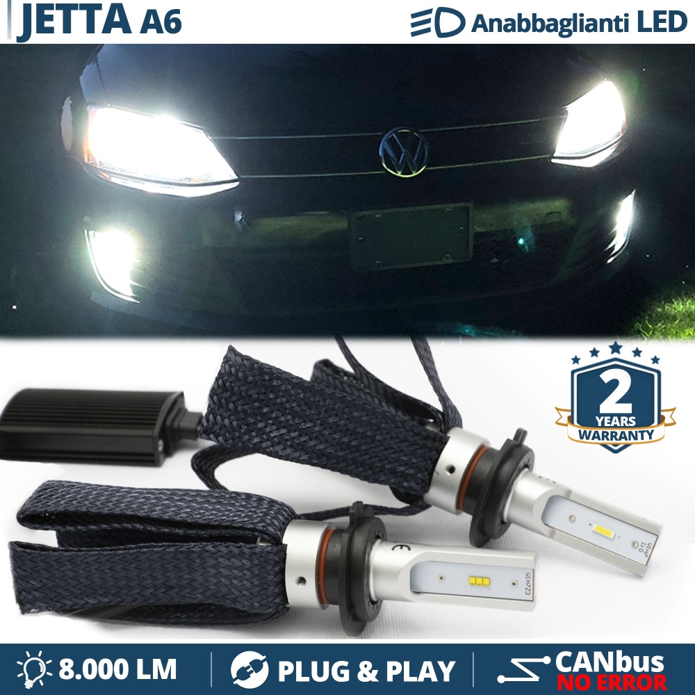 Kit LED H7 para Volkswagen JETTA mk6 Luces de Cruce CANbus | 6500K Blanco Frío 8000LM
