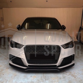 Parrilla REJILLA Delantera para AUDI A3 RS3 8V (12-16) | Nido de Abeja, Negro Brillante