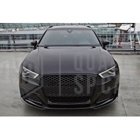 Parrilla REJILLA Delantera para AUDI A3 RS3 8V (12-16) | Nido de Abeja, Negro Brillante