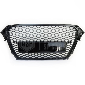 Parrilla REJILLA Delantera para AUDI A4 RS4 B8 Facelift (11-15) | Nido de Abeja, Negro Brillante