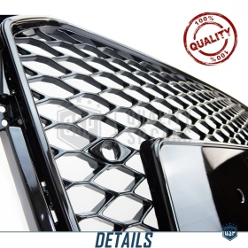 Parrilla REJILLA Delantera para AUDI A4 RS4 B8 Facelift (11-15) | Nido de Abeja, Negro Brillante