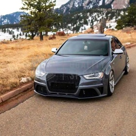 Parrilla REJILLA Delantera para AUDI A4 RS4 B8 Facelift (11-15) | Nido de Abeja, Negro Brillante
