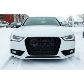 Parrilla REJILLA Delantera para AUDI A4 RS4 B8 Facelift (11-15) | Nido de Abeja, Negro Brillante