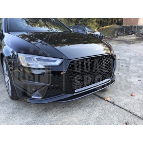 Parrilla REJILLA Delantera para AUDI A4 RS4 B9 (2015-) | Nido de Abeja, Negro Brillante