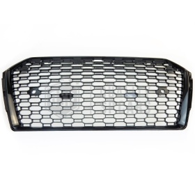 Parrilla REJILLA Delantera para AUDI A4 RS4 B9 (2015-) | Nido de Abeja, Negro Brillante