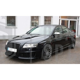 Parrilla REJILLA Delantera para AUDI A6 RS6 C6 (04-11) | Nido de Abeja, Negro Brillante
