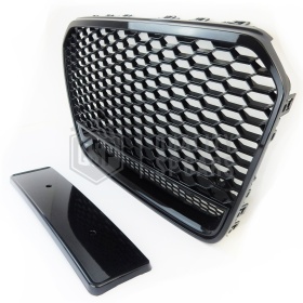Parrilla REJILLA Delantera para AUDI A6 RS6 C7 (11-14) | Nido de Abeja, Negro Brillante