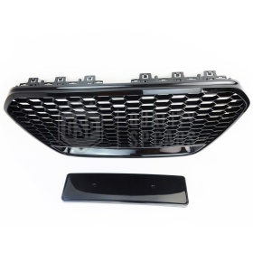 Parrilla REJILLA Delantera para AUDI A6 RS6 C7 (11-14) | Nido de Abeja, Negro Brillante