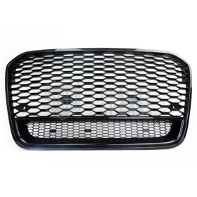 Parrilla REJILLA Delantera para AUDI A6 RS6 C7 (11-14) | Nido de Abeja, Negro Brillante
