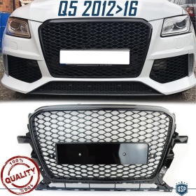 Grill KÜHLERGRILL für AUDI Q5 RSQ5 8R (12-16) Tuning | Glänzend Schwarz Waben