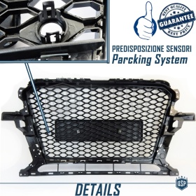 Grill KÜHLERGRILL für AUDI Q5 RSQ5 8R (12-16) Tuning | Glänzend Schwarz Waben