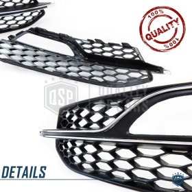 Rejilla Luz de Niebla para AUDI A3 8V 12-16 | Parilla Nido de Abeja, Negro Mate