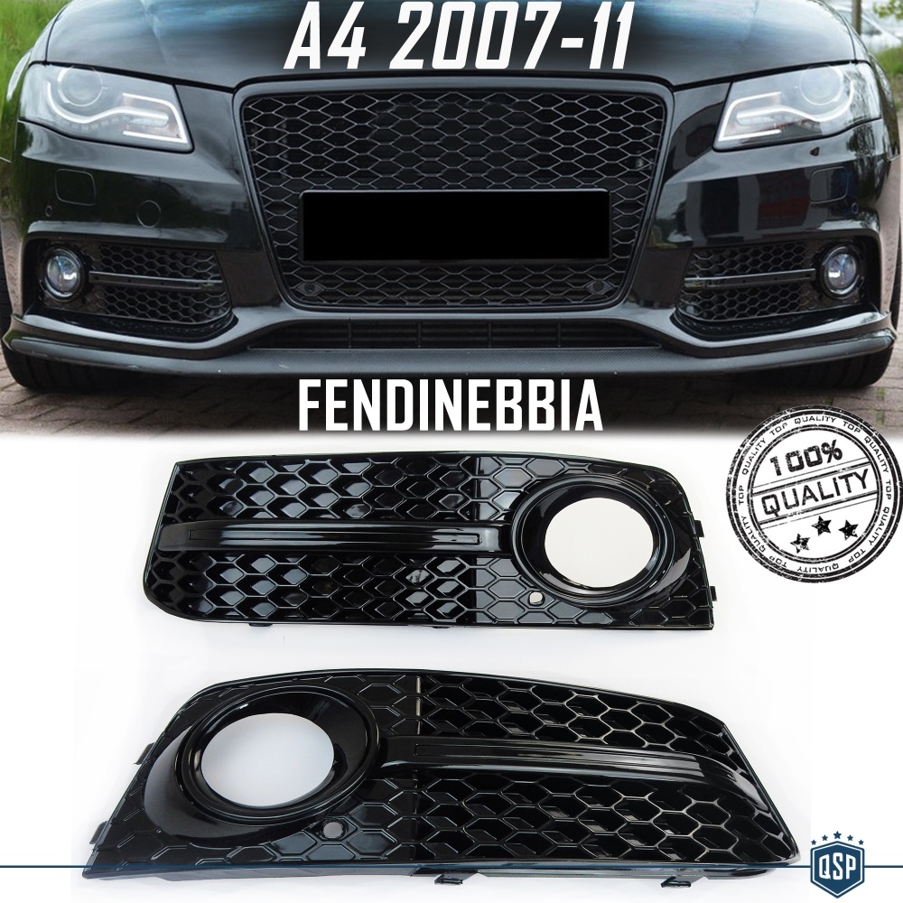 Rejilla Luz de Niebla para AUDI A4 RS4 (B8) 07-11 | Parilla Parachoques Delantro Nido de Abeja, Negra Rejilla Luz de Niebla para AUDI A4 RS4 (B8) 07-11 | Parilla Parachoques Delantro Nido de Abeja, Negra