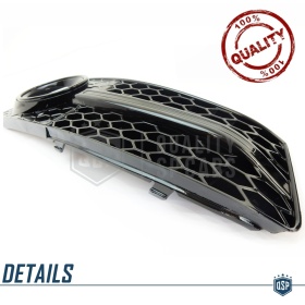 Rejilla Luz de Niebla para AUDI A4 RS4 (B8) 07-11 | Parilla Parachoques Delantro Nido de Abeja, Negra