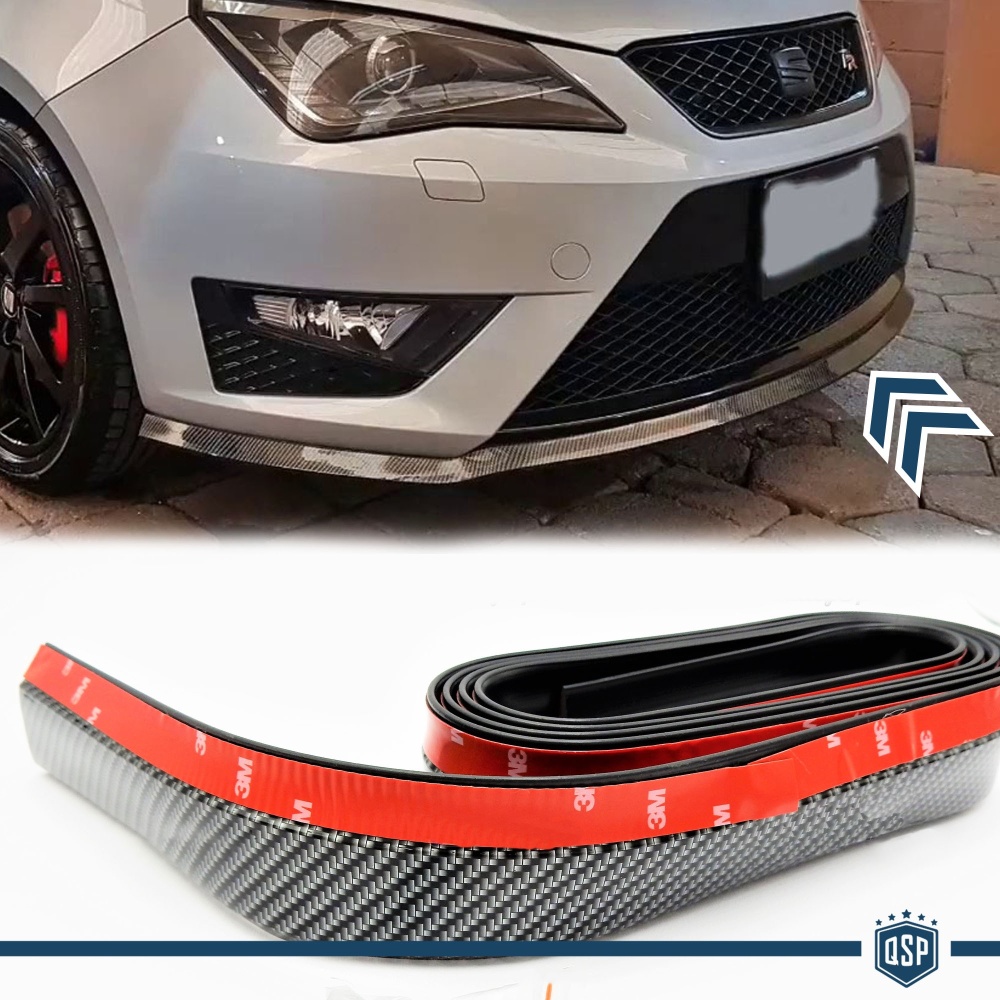 SPOILER Alerón Adhesivo Compatible Con SEAT, efecto FIBRA de CARBONO LABIO parachoques LIP o Faldones Laterales en EPDM flexible SPOILER Alerón Adhesivo Compatible Con SEAT, efecto FIBRA de CARBONO LABIO parachoques LIP o Faldones Laterales en EPDM flexible