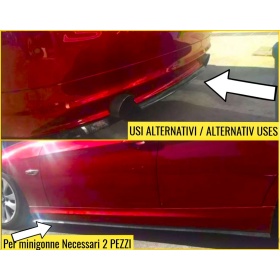 SPOILER Alerón Adhesivo Compatible Con SEAT, efecto FIBRA de CARBONO LABIO parachoques LIP o Faldones Laterales en EPDM flexible